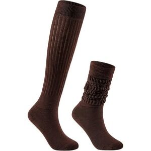 Century Star Women's One Size Brown Knee High Slouch Socks 80s 90s Scrunch Socks